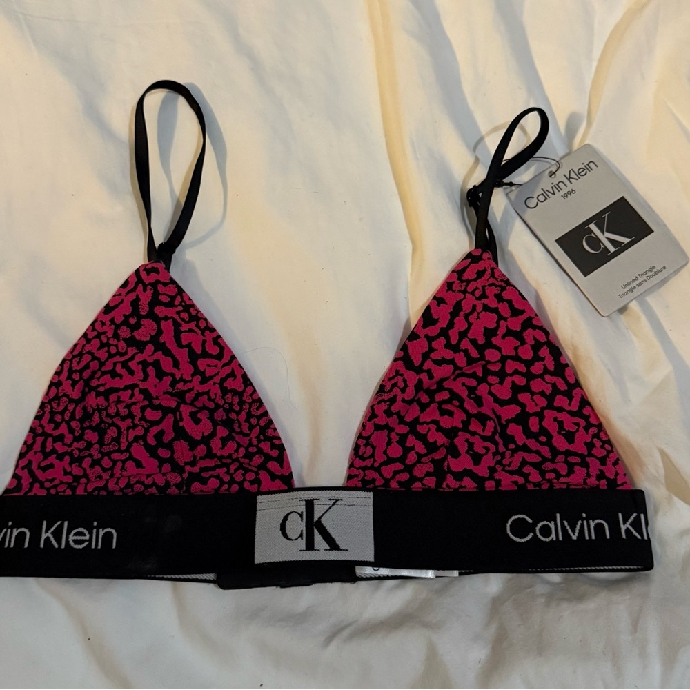 Calvin Klein Fuchsia and Black Triangle Bralette